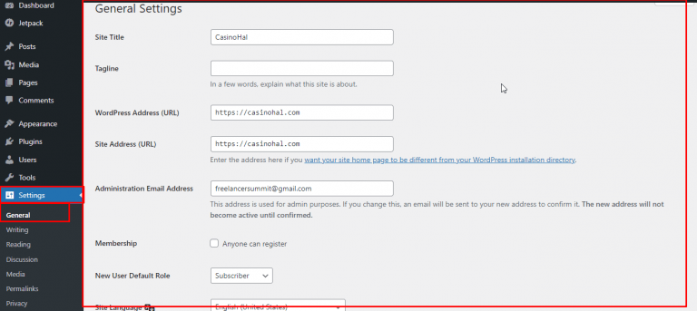 ওয়াডপ্রেস এর জেনারেল সেটিং কিভাবে কাজ করে
